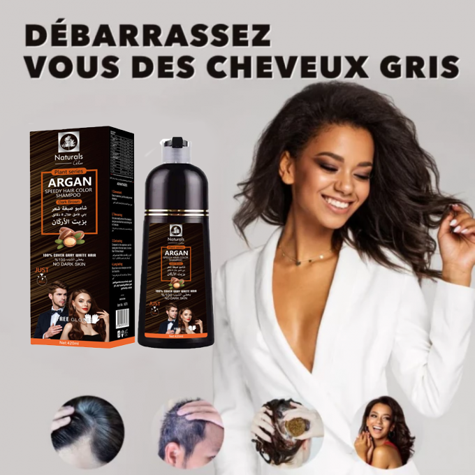 Coloration à l'huile d'Argan Marocaine SHIBE™ Pour éliminer les Cheveux Gris